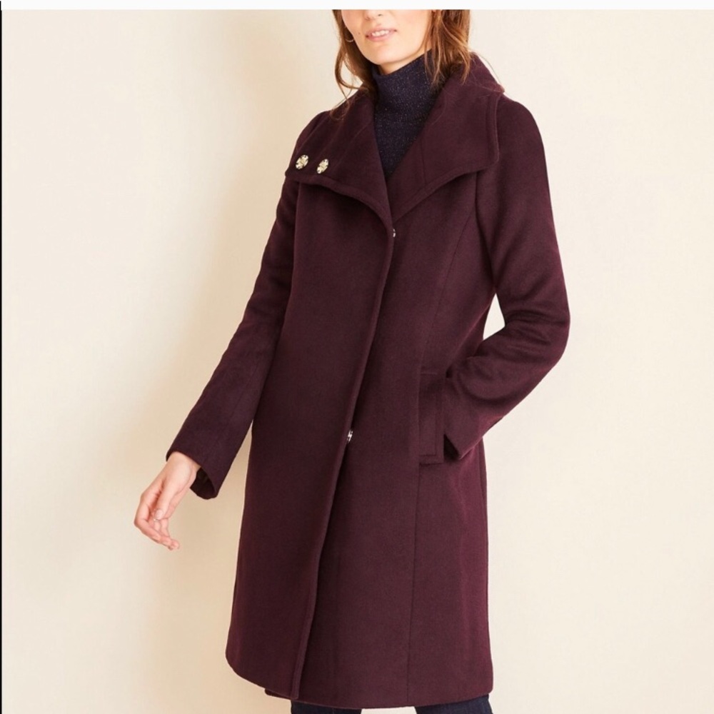 Ann Taylor Funnel Neck coat Petite XL